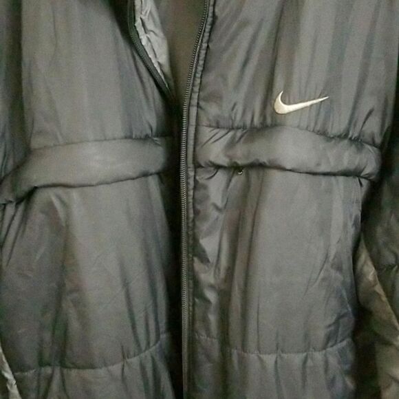 Vintage 2000 Nike Grey / Black Tag Reversible Puffer Coat Black Grey Sz 2XL - Picture 4 of 6